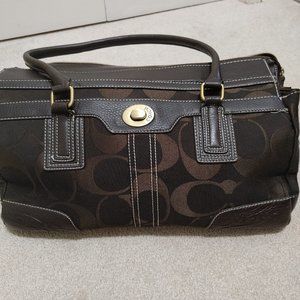 IMITATION Coach Bag,  Dark Brown, (15" wide by 10" high)